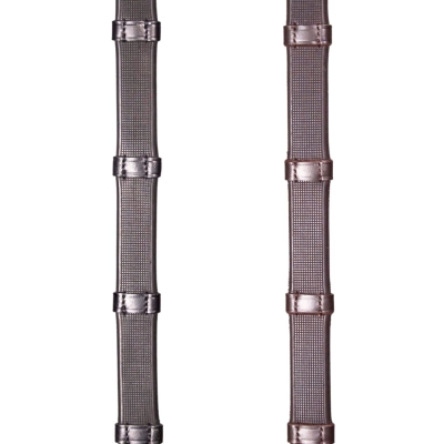 Image of Smooth Eventer Hybrid Rubber Reins with Leather Stoppers